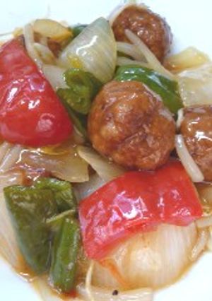 お惣菜肉だんごの酢豚風♪-レシピのメイン写真