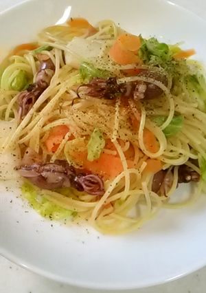 春野菜とホタルイカの和風パスタ-レシピのメイン写真