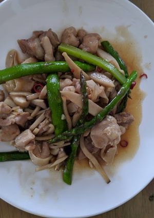 エリンギ、アスパラ、鶏肉のみりん醤油炒め-レシピのメイン写真