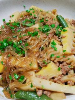 筍と挽き肉と春雨の炒め煮-レシピのメイン写真
