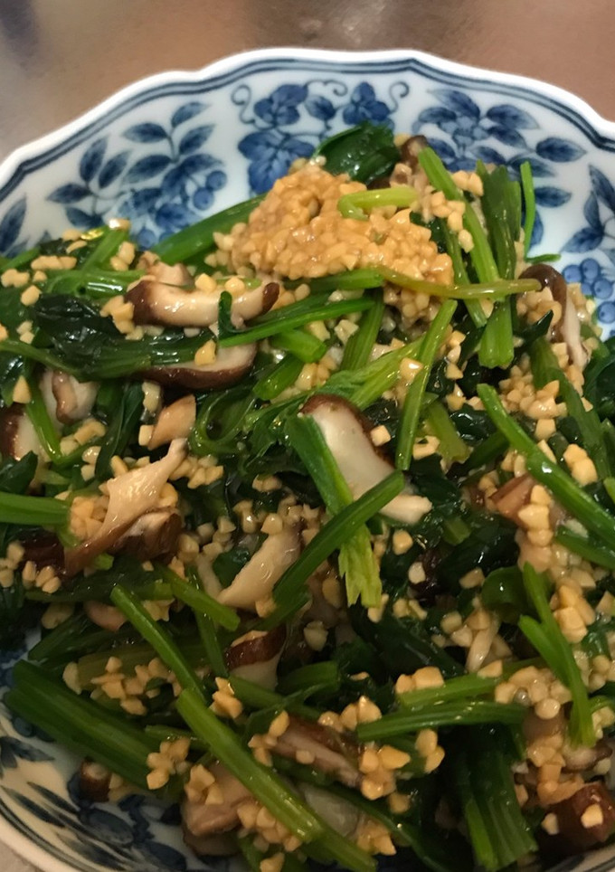 ほうれん草と焼き椎茸の納豆和え-レシピのメイン写真