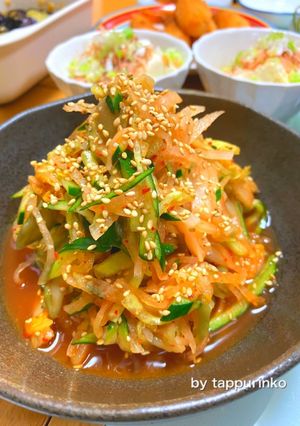 大根きゅうりキムチサラダ☆冷やし中華に◎-レシピのメイン写真