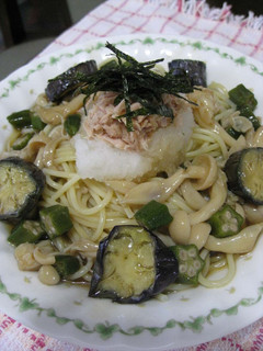☆夏野菜とキノコ入り冷製和風パスタ☆-レシピのメイン写真