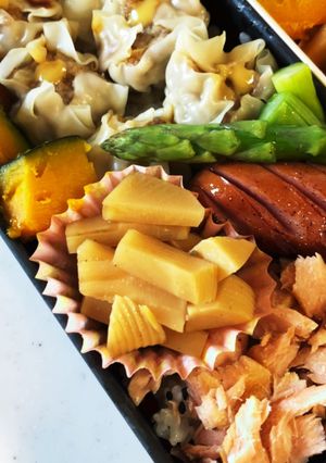 タケノコの甘辛煮(シウマイ弁当風)-レシピのメイン写真