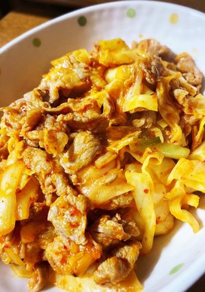 すぐできる！しゃきしゃきキャベツ豚キムチ-レシピのメイン写真