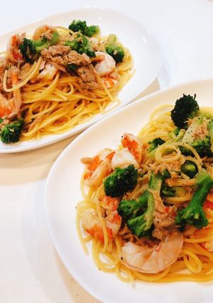 ブロッコリーと海老とツナのパスタ-レシピのメイン写真