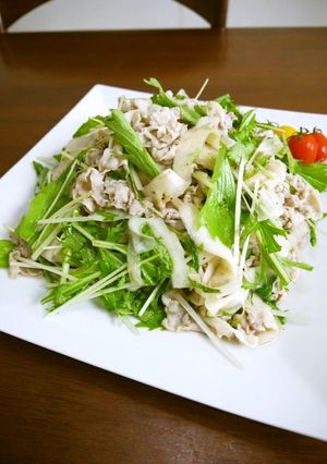 豚肉の大根と水菜の梅肉ポン酢和え♪-レシピのメイン写真