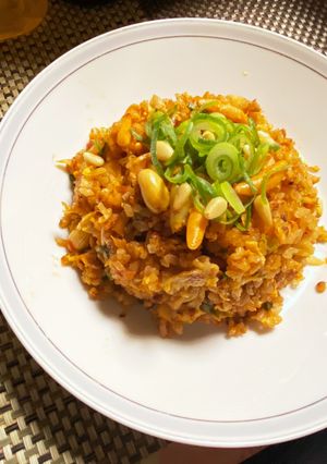 柿の種入り　キムチ納豆炒飯-レシピのメイン写真