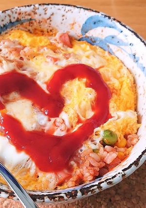 レンジだけで作るオムライス丼♪-レシピのメイン写真