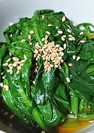 焼きあごつゆで味付けほうれん草のおひたし-レシピのメイン写真