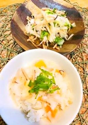 さきいかで作るサラダと炊き込みご飯-レシピのメイン写真
