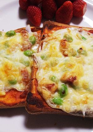 枝豆とパンチェッタのピザトースト-レシピのメイン写真