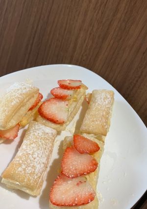 冷凍パイシートでカスタードいちごパイ-レシピのメイン写真