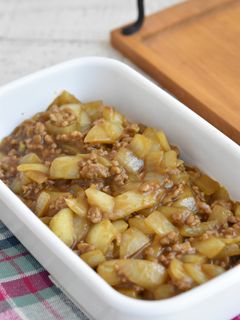 玉ねぎとひき肉のとろみカレー炒め-レシピのメイン写真