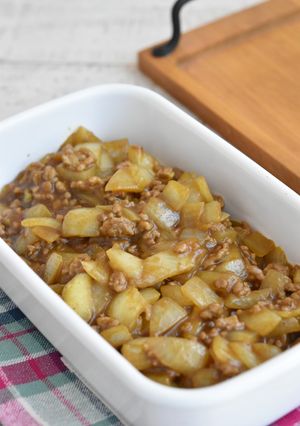 玉ねぎとひき肉のとろみカレー炒め-レシピのメイン写真