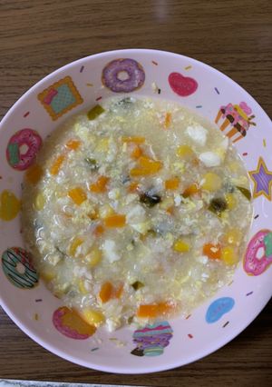 子供の風邪　残ったご飯で具沢山おかゆ-レシピのメイン写真