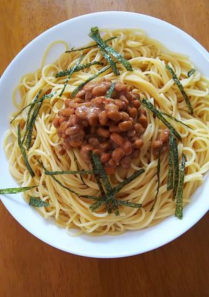 納豆パスタde簡単 異文化融合-レシピのメイン写真