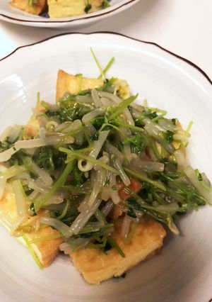 あつあげのもやし豆苗あんかけ。-レシピのメイン写真