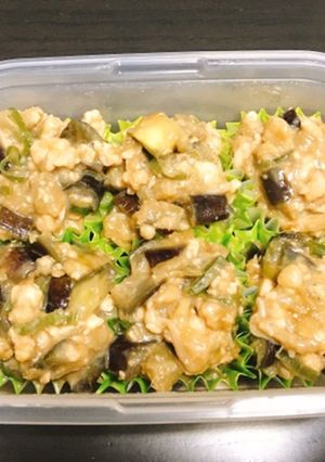 お弁当にも！鶏胸肉と茄子の味噌炒め-レシピのメイン写真