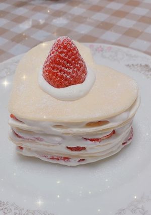 ハートのいちごミルクレープ-レシピのメイン写真