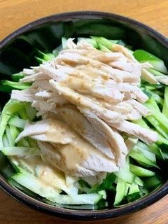 【レンジで簡単】鶏胸肉で!棒棒鶏サラダ-レシピのメイン写真