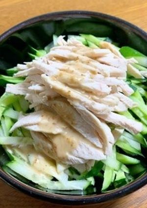 【レンジで簡単】鶏胸肉で！棒棒鶏サラダ-レシピのメイン写真