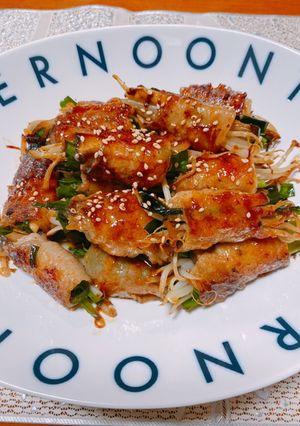 簡単！エリンギとニラもやしの豚巻き☆★-レシピのメイン写真