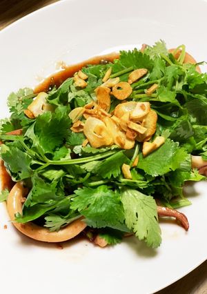 いかとパクチーの炒め物　-レシピのメイン写真