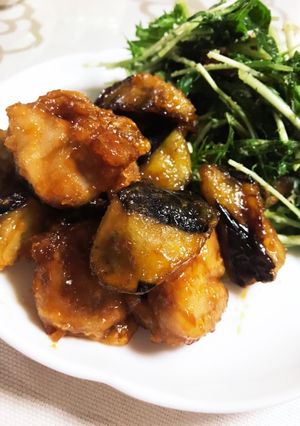 鶏もも肉とナスの酢鶏-レシピのメイン写真