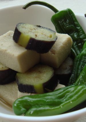 高野豆腐の含め煮～茄子＆ししとう添え～-レシピのメイン写真