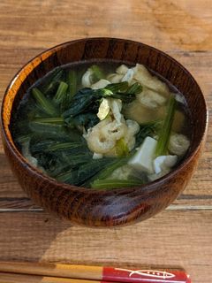 一人暮らしʕ·ᴥ·ʔほうれん草の味噌汁-レシピのメイン写真