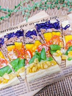 低糖質☆油揚げのレインボーピザ☆-レシピのメイン写真