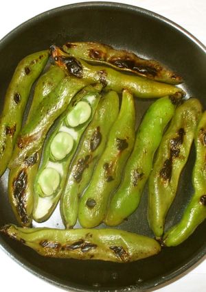 焼きそら豆♪簡単フライパン葉酸で妊活に-レシピのメイン写真