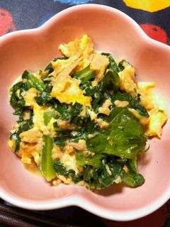 わさび菜とツナの卵とじ-レシピのメイン写真