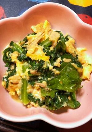 わさび菜とツナの卵とじ-レシピのメイン写真