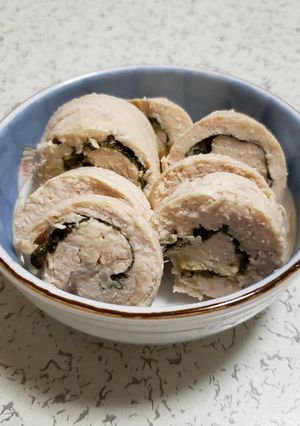 超簡単!鶏むね肉の柚子胡椒大葉ロール-レシピのメイン写真
