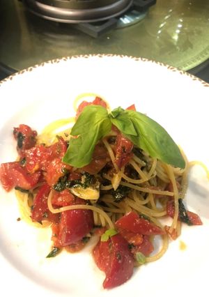 フルーツトマトの冷製パスタ-レシピのメイン写真