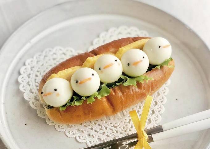 うずらの卵消費 とびだせ！ひよこサンド by -もぐたん- 【クックパッド  