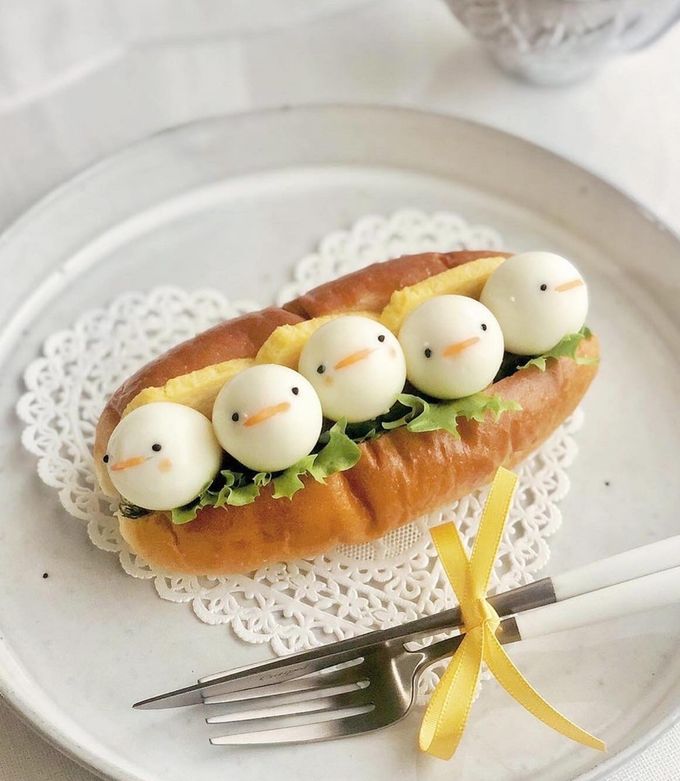 うずらの卵消費 とびだせ！ひよこサンド by -もぐたん- 【クックパッド