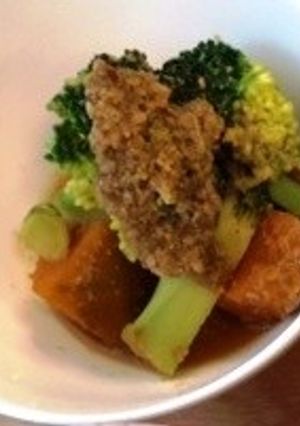 かぼちゃとブロッコリーの胡麻煮（透析食）-レシピのメイン写真