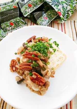 豆腐ステーキと照り焼きピーカンナッツ炒め-レシピのメイン写真