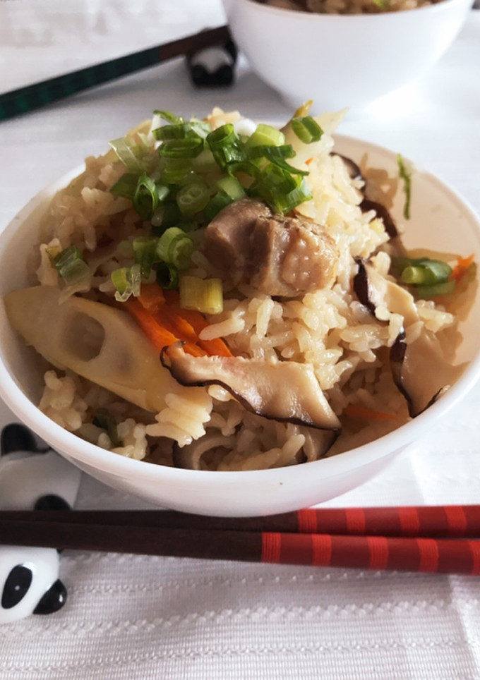 簡単楽！鶏もも肉と竹の子の炊き込みご飯-レシピのメイン写真