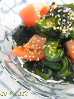 トマト入りわかめときゅりの蜂蜜酢の物-レシピのメイン写真