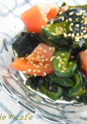 トマト入りわかめときゅりの蜂蜜酢の物-レシピのメイン写真