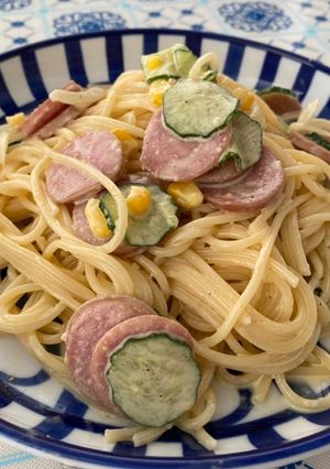 まろやか!カレーマヨの冷製パスタ-レシピのメイン写真
