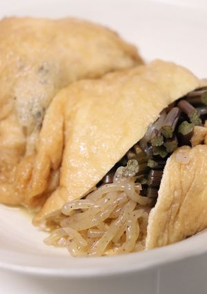 昼夕♪春の副菜♪糸こんにゃくと蕨の袋煮-レシピのメイン写真