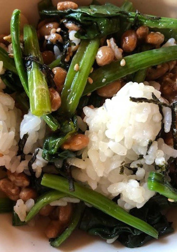納豆とほうれん草の海苔ゴマご飯-レシピのメイン写真