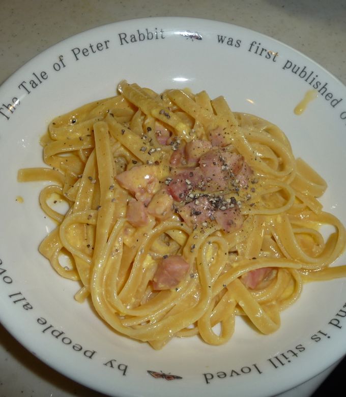 フィットチーネのカルボナーラ by アライマン 【クックパッド】 簡単