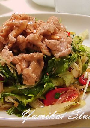 冷やし中華の豚しゃぶサラダ盛り-レシピのメイン写真