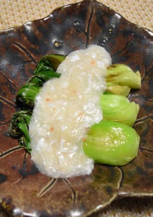 チンゲン菜のカニ淡雪あんかけ-レシピのメイン写真